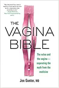 Cover of The Vagina Bible by Jen Gunter. A pink zipper is unzipped.